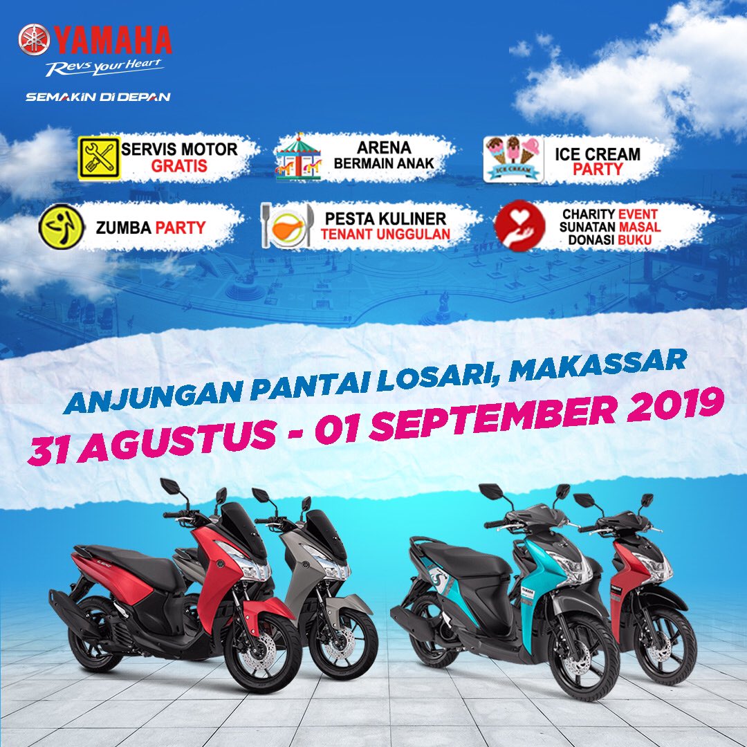 yamahaindonesia's tweet photo. Ada charity berupa sunatan massal &amp; donasi buku! Dateng ke acara ini Brosis, karena ini rangkaian terakhir dari BlueCore Yamaha Motor Show 2019!
Acaranya gratis kok! Yuk langsung Gasspoll!!
#YamahaIndonesia
#SemakinDiDepan
#YamahaBlueCore
#BlueCoreYamahaMotorShow
#BYMS2019 https://t.co/iqOx34a6bc