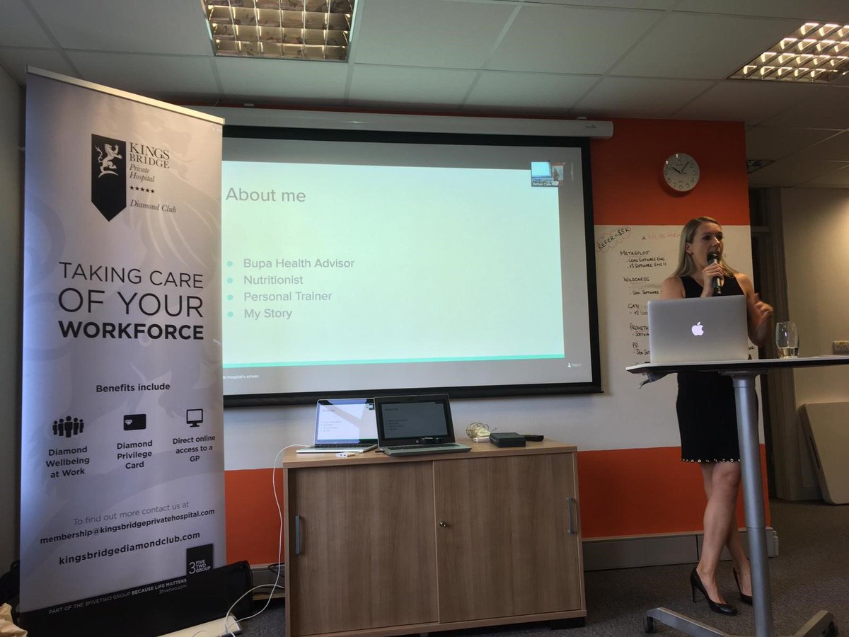 kingsbridgehosp's tweet image. It was great to see everyone at this mornings event at @rapid7. The team presented a talk around our Kingsbridge Diamond Club and our August #healthandwellbeing initiative #movemoresitless. Find out how your employees can benefit? Email membership@kingsbridgeprivatehospital.com