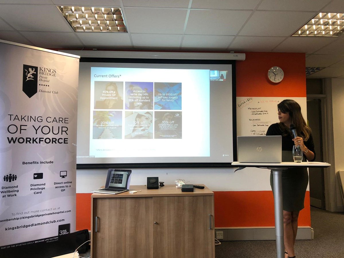 kingsbridgehosp's tweet image. It was great to see everyone at this mornings event at @rapid7. The team presented a talk around our Kingsbridge Diamond Club and our August #healthandwellbeing initiative #movemoresitless. Find out how your employees can benefit? Email membership@kingsbridgeprivatehospital.com