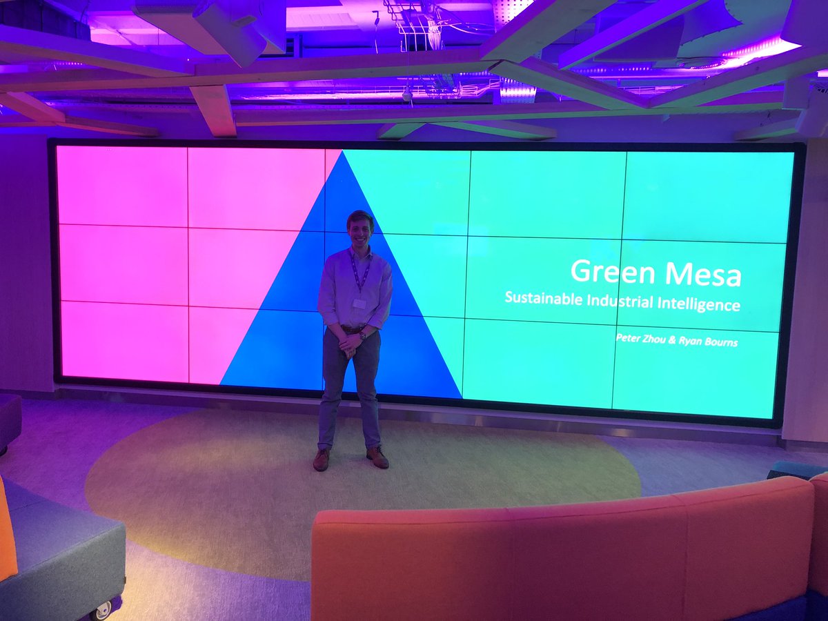 GreenMesaCorp's tweet photo. The rebrand is so shiny that you can’t even see Ryan! Big shout out to @fluxthinks for the massive face lift 😃 #Sustainability #Intelligence #OE19 #TexhX @theogtc @petertheasian https://t.co/mcTLv4OxAw