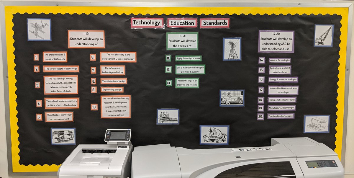 FelmetFCPS's tweet photo. Decided to update and redo my Tech Ed standards board. I'm pretty happy with how it came out. The kids like knowing what standards they'll be covering day by day. @FCPSCTE @CatoctinHS https://t.co/1GgHj09fsq