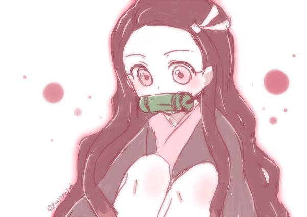 灰色さんがTwitterに投稿した竈門禰豆子(鬼滅の刃)のイラスト。