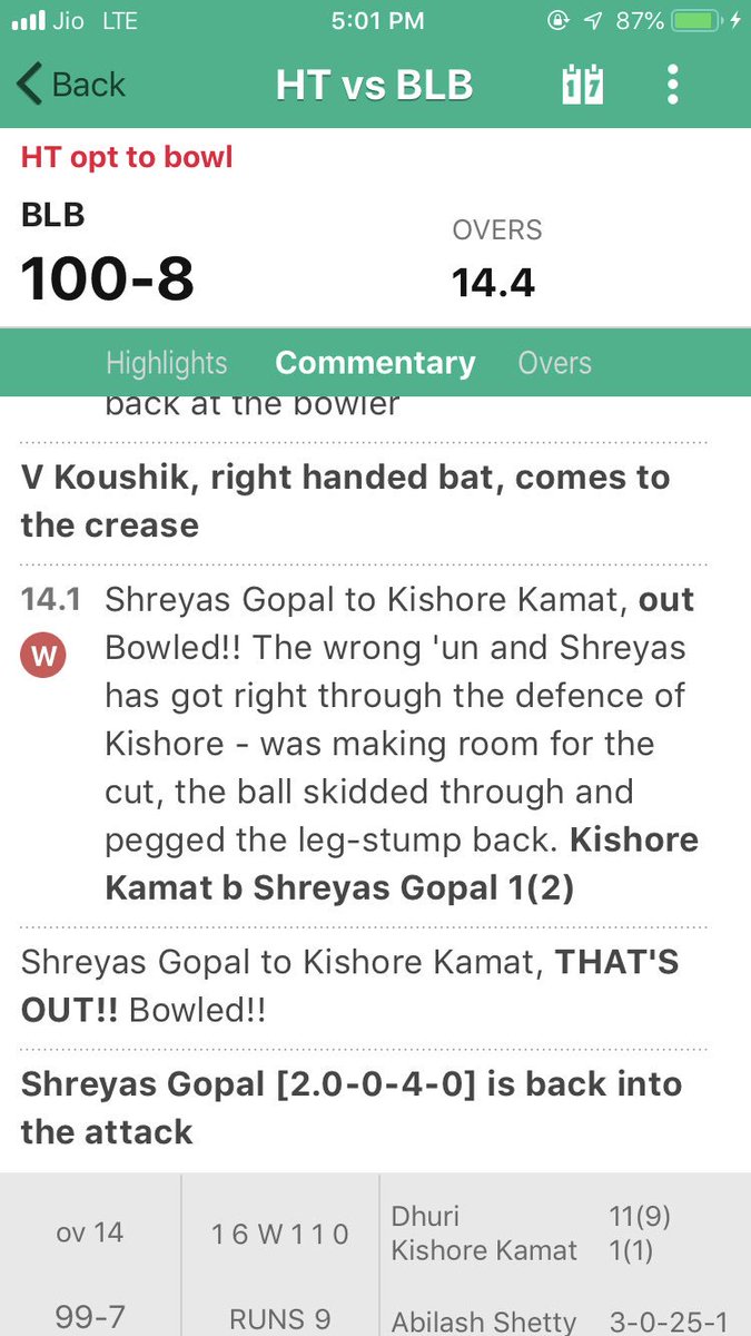 gaganabh's tweet photo. Dear @Dream11 kindly refund out money for the ongoing crick match of #HTvBB as S Gopal is not in your squad list as well as playing 11 and he is playing and also took 1 wicket and 1 catch. This is tempering and is not justified. Kindly abandon the results of this match and refund https://t.co/FAjNjHkryk