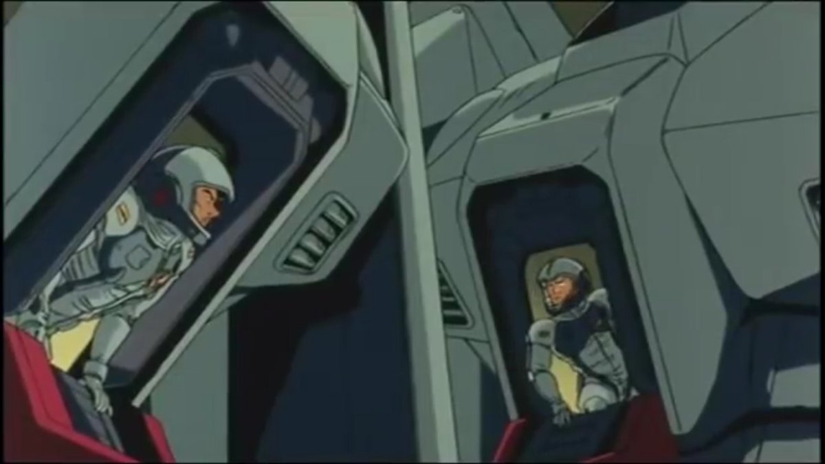レオスクライ ン ガンダムは結構コックピット開けたまま動いているイメージありますね ヘルメット同士つけて会話するのとかありましたっけ