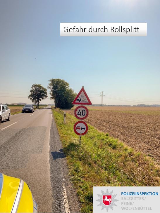 Polizei_SZ's tweet photo. #Geschwindigkeitsmessung durchgeführt. #Polizei #Salzgitter #Peine #Wolfenbüttel warnt vor Rollsplitt. In SZ #Salder führte dies zu 22 Ahndungen in nur 2 Stunden. Bitte denkt dran, Rollsplitt kann zu gefährlichen Stuationen führen. Beachtet bitte die Geschwindigkeit #8geben ^mpöa https://t.co/7glX8yXGag