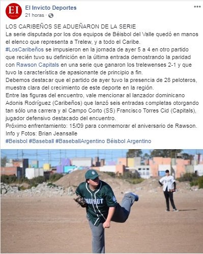 rawsonbeisbol's tweet photo. Gracias a El Invicto Deportes por la difusión. https://t.co/JoG7T2BKMI