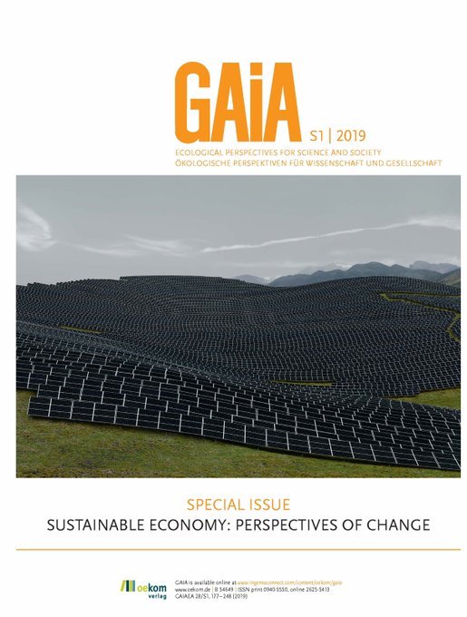 journal_GAIA's tweet photo. Sustainable Economy: Find out new perspectives of change in new GAIA Special issue! #openaccess papers by Günther Bachmann, Rainer Walz, Dominika Wruk et al. Cover image by Andreas Gursky! #transformation #SustainableDevelopment 
https://t.co/663DtU1gOT https://t.co/SSndSn95gs