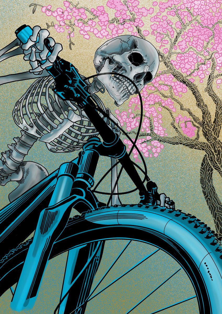 petebreakers's tweet photo. Renewal, fleeting nature of life 🚴‍♂️💀🚴‍♂️💀🌸🌸🚴‍♂️💀🚴‍♂️💀
.
@petebreakers 
#adventurecycling #mountainbike #drawing #snowsports #illustration #pencil #art #ink #doodle #fatbike #adventurecycling #ukart #breakerman #snowboarding #mountains #mtb #comic #artbreaker #cherryblossom https://t.co/564pO5vlhN