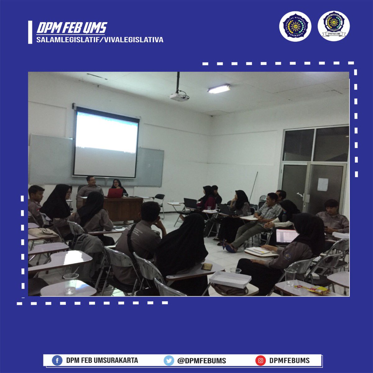 🇮🇩 Assalamu'alaikum Wr.Wb 🇮🇩 Alhamdulillah telah terlaksana Program legistalif DPM FEB UMS periode 2019 pada tanggal 6 Maret 2019.

#DPMFEBUMSSolutifdanBerkarakter
#VivaLegislativa!!
#Salamlegislatif!!
🇮🇩Wassalamu'alaikum Wr.Wb 🇮🇩