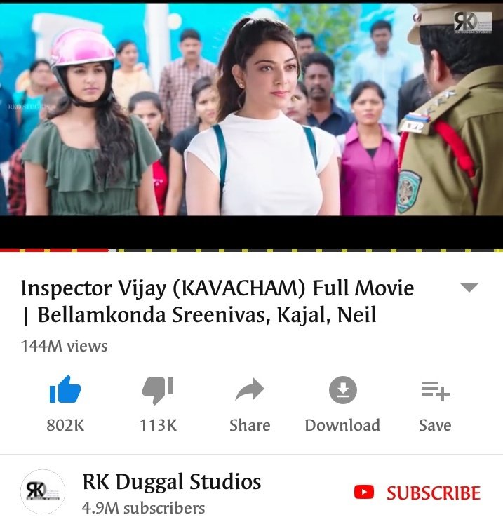 kajalfc8524's tweet photo. #Kavacham movie Hindi dubbed version hits #144M views 💃💃
#KajalAggarwal #BellamkondaSrinivas https://t.co/hoooIxtMjc
