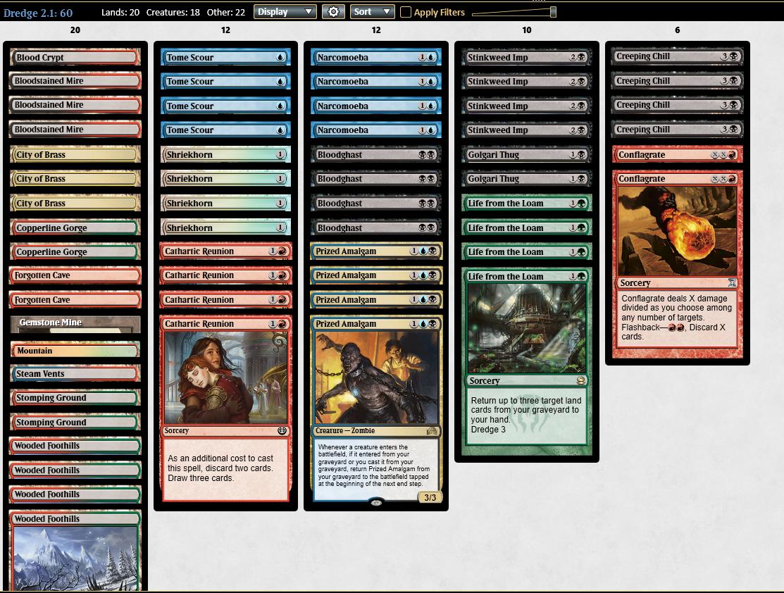 MtgSodek's tweet photo. Since many players were asking me about my current Dredge list I decided to post it. So far played only 2 leagues with it but it feels powerful. Tome Scour is overperforming, it's better than Neonate/Inquiry
On 1st September I'll post the guide to updated version on my Patreon https://t.co/cYUaNtQE5L