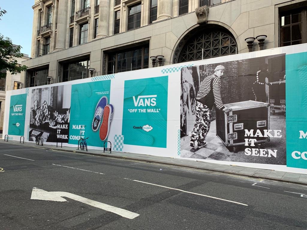 oracle_interior's tweet photo. Making a big visual impact for VANS on Oxford Street ahead of the new flagship store opening #retailhoarding #retailfitout #shopfitting #fashion #makeitseen #openingsoon https://t.co/BLyu5npe1f