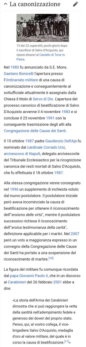 carlo_bravi's tweet photo. @marcorocchi10 @Silvana_demari Salvo #DAcquisto, #carabiniere che nel 1943 pur innocente s'è offerto come "colpevole" per salvare 22 civili innocenti dalla rappresaglia nazista, per la #Chiesa Cattolica è #ServodiDio, in attesa che un #miracolo attribuibile alla sua intercessione possa farlo dichiarare #beato. https://t.co/4X7hrPsiTN