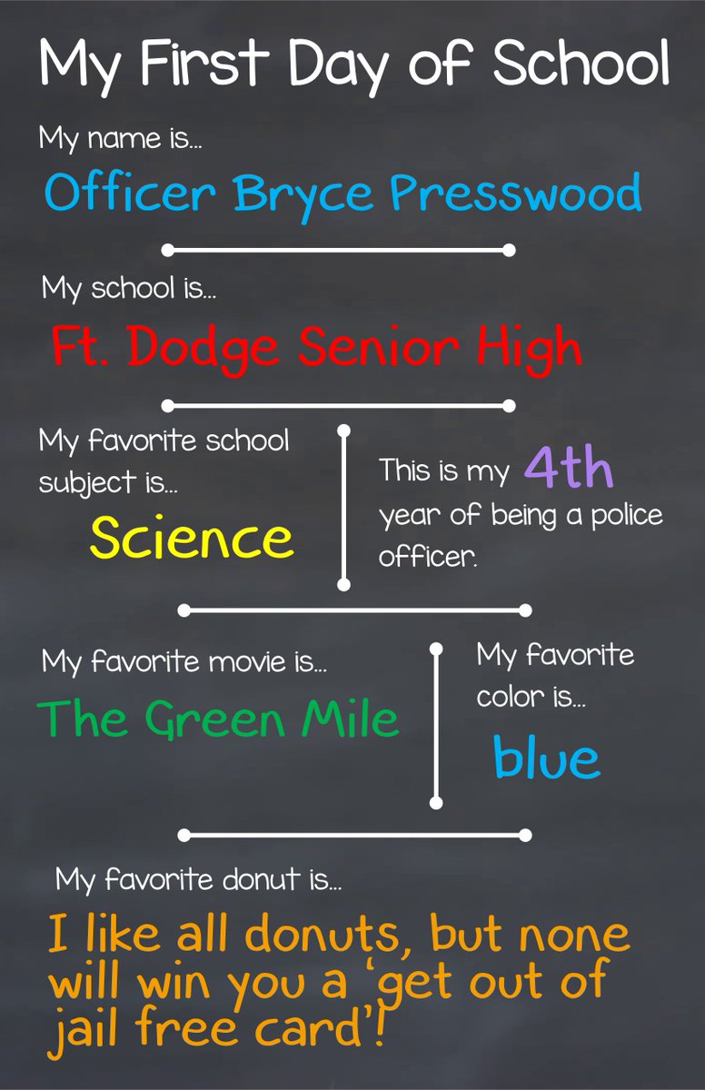 fdpd50501's tweet photo. Have a great first day of school, Dodgers! https://t.co/xx2O2WGm18