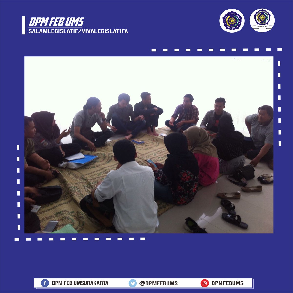 Alhamdulillah telah terlaksana RDPL periode 2019. Semoga dg adanya rdpl ini DPM FEB UMS dapat menampung serta menjembatani aspirasi-aspirasi dari teman-teman lembaga yg ada di kampus FEB 😇🙏🏻 #DPMFEBUMSSolutifdanBerkarakter
#VivaLegislativa!!
#Salamlegislatif!!