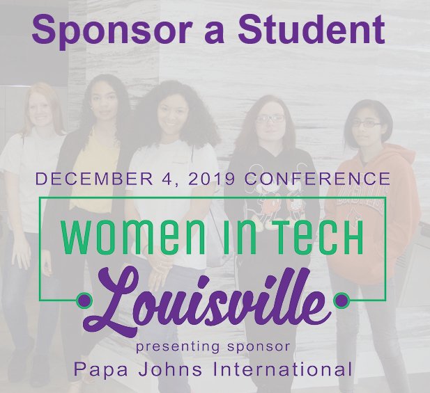 RockItWomen's tweet photo. EXPOSE GIRLS AT AN EARLY AGE TO I.T. Just select “Sponsor a Student” or select “Donate to Student Tickets” for any amount to help get girls to the Louisville Women in Tech Conference. https://t.co/fQ02L1TVvy #TechCityEvent #LouisvilleTech #WomenInTechRock https://t.co/vlOpc7Vg2K