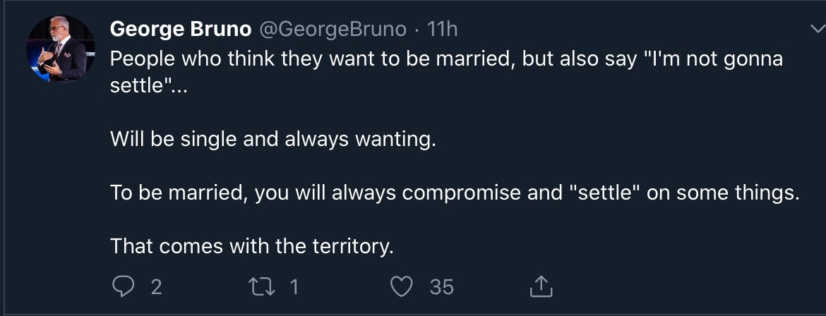 ReddJive's tweet photo. The issue with #tradcon advice. It contradicts. You are to make a wish list of things you want. Put it under your pillow for the relationship fairy. Then be ready to compromise because that’s what marriage is.
It reinforces the notion that your only goal is to marry women. https://t.co/kZFxt5Pta6