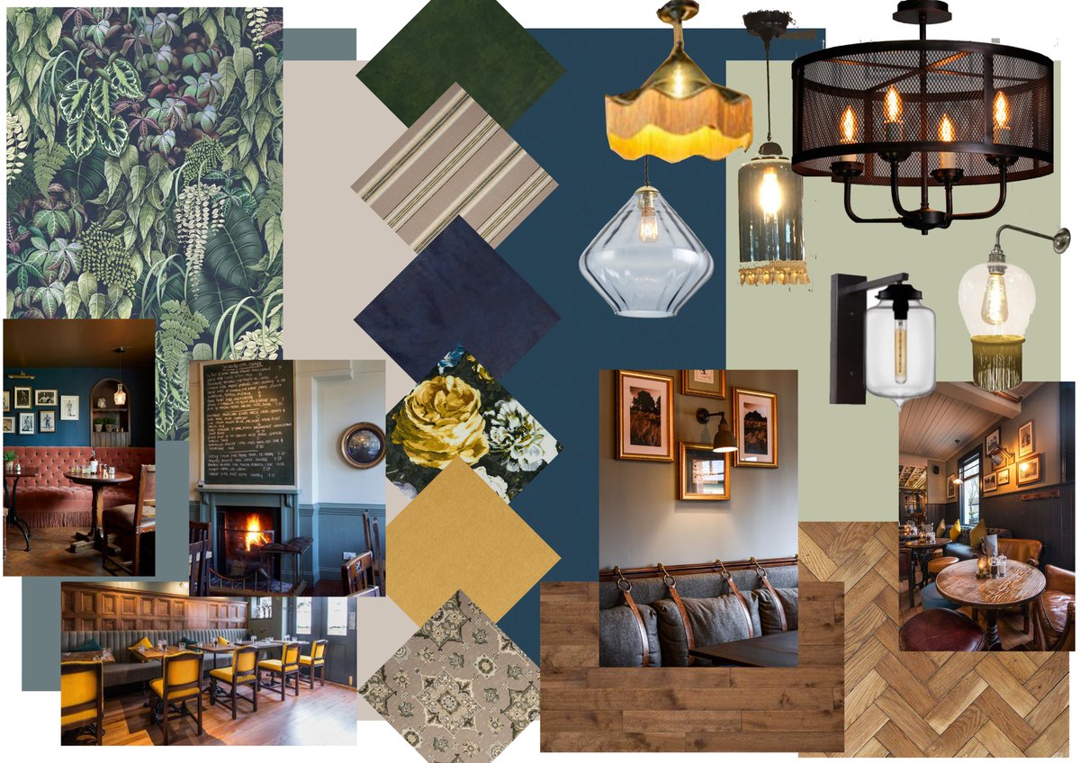 #MoodboardMondays We've got three exciting projects about to go on site over the next month... Here is a sneak peak at the mood board for one of the restaurants! #InteriorDesign #RestaurantDesign #InteriorDesigner #Hospitality #Refurbishment