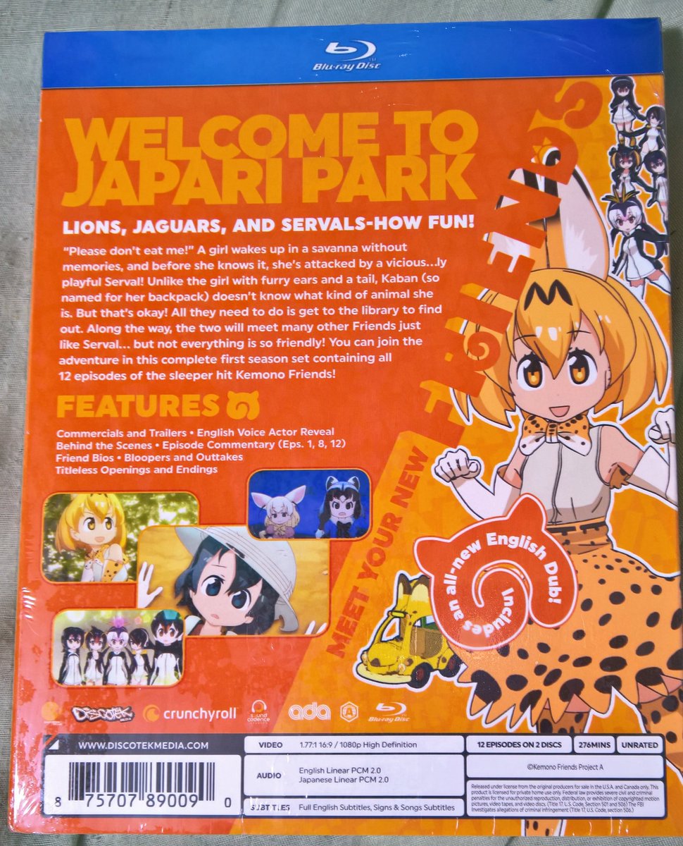 アニメ けものフレンズ 英語吹き替え版bdの巻末スタッフクレジット オリジナルクリエイターは Nexon けもちゃん