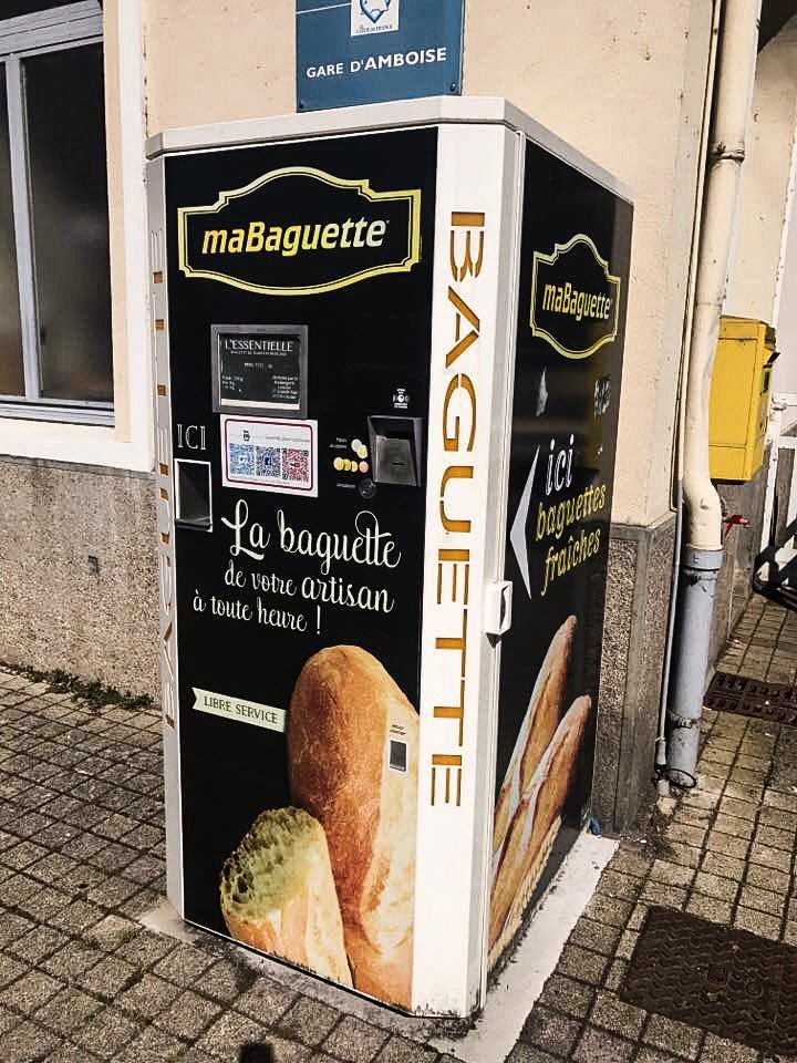 Only in France would you find a baguette vending machine. For 1 euro at the Amboise train station, I had a wonderful fresh French Bread. 

#France #Amboise #FrenchBread #FoodPorn #baguette #TravelTuesday #TravelTribe #PicOfTheDay