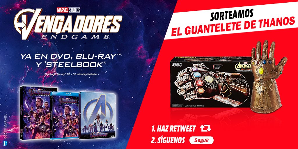 🔥Sorteamos el auténtico Guantelete del Infinito para que puedas sentirte como Thanos.
🔁Dale RT
🆙Síguenos

*Efectos del chasquido no garantizados.
#VengadoresEndgame #Sorteo #Vengadores
BBLL👉bit.ly/BBLLSorteoVeng…