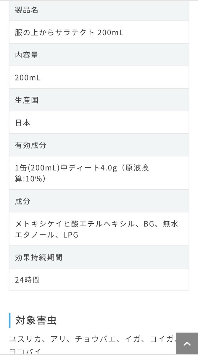 ゾミノピザ さんと他9999人のおばあ 服の上からサラテクトの対象害虫に 蚊 が入ってないって知らなかった 蚊に効かないのは 虫コナーズとか虫除けバンド シールぐらいだと思ってスプレーは蚊に効くと思ってた