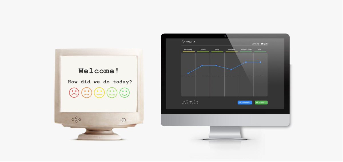 Vantta_'s tweet photo. Image on the left - 😐 | Image on the right -😯 . Yes it only takes 5 seconds and a finger swipe to get real time meaningful data from your customers. #oneswipe #CustomerExperience https://t.co/x7CyATmsZc