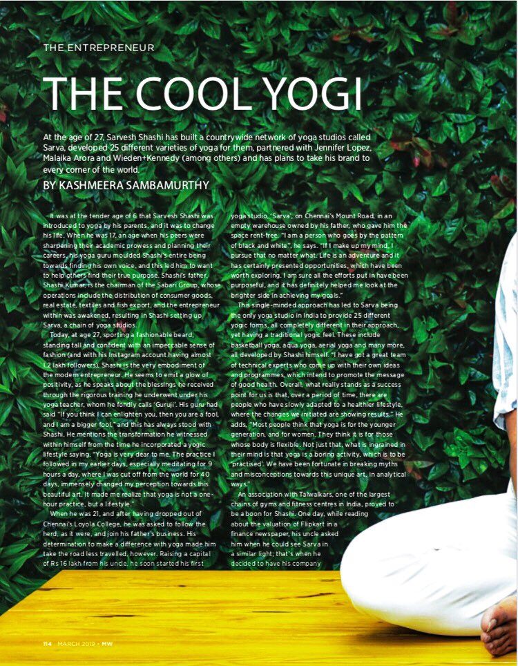 Kashmeerawrites's tweet image. #ThrowbackJuly one of the entrepreneurial pieces I had a blast doing. Grateful that it continues to be a part of Google’s first page. Meet the COOLEST YOGI. Oops! COOLEST YOGAPRENEUR #SarveshShashi #Entrepreneurs #MalaikaArora #DivaYogaStudios