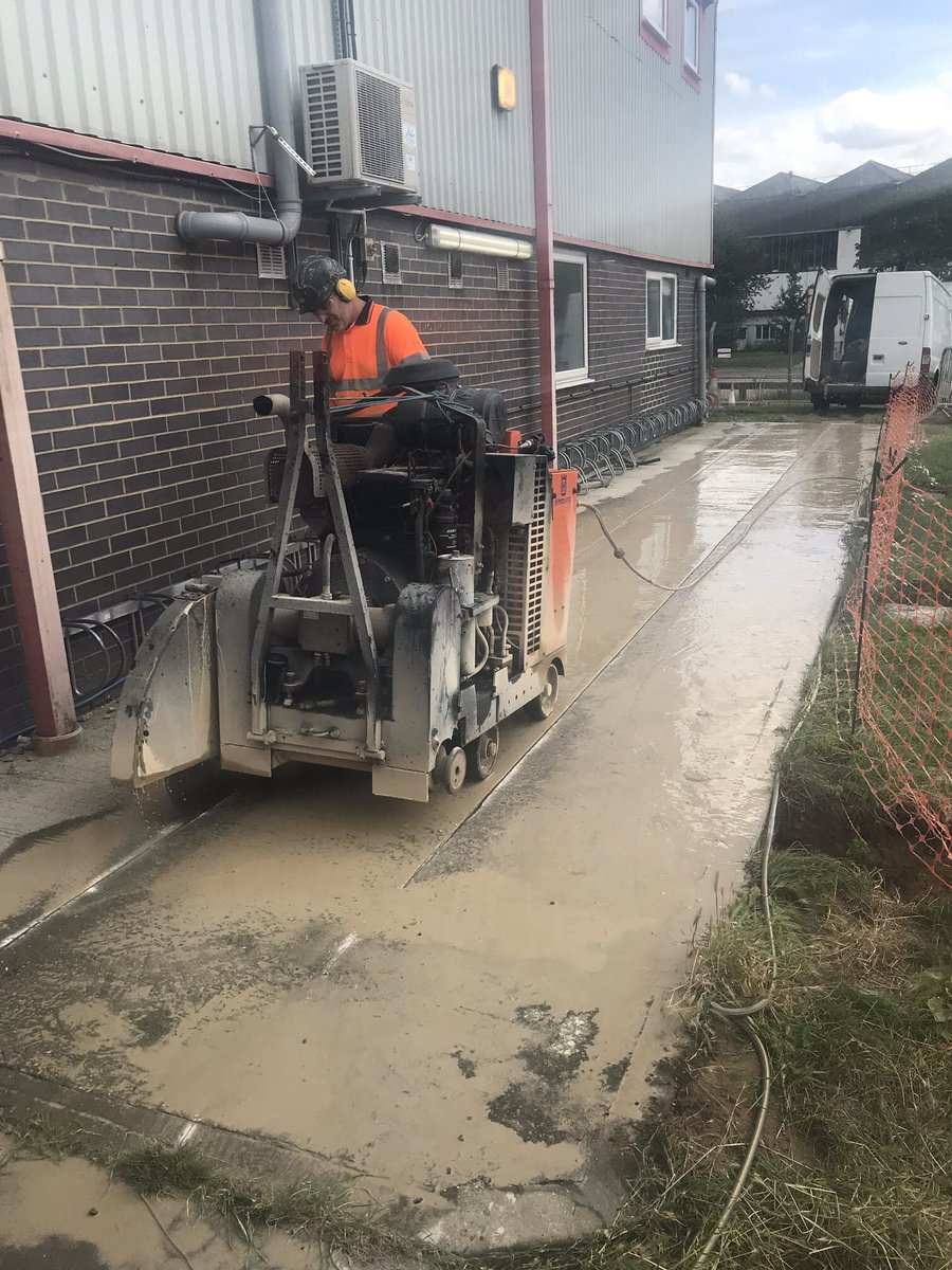 A little bit of floor sawing job number 3 of the day