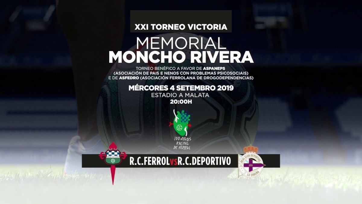 FutbolLfm's tweet photo. SORTEO 📢 2 ENTRADAS para la XXI Edición del #MemorialMonchoRivera, torneo benefico a favor de #Asfedro y #Aspanaeps, que enfrentará al @racingferrolsad 🆚 @RCDeportivo entre todos los que hagan RT a este tweet.
Sortearemos 2 entradas cada dia.
#LFMfútbol #MemorialMonchoRivera https://t.co/37J1I5JzXf