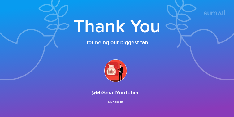Y_adventures_'s tweet photo. Our biggest fans this week: MrSmallYouTuber. Thank you! via https://t.co/rgIp6Zumih https://t.co/nSsKanXzjw