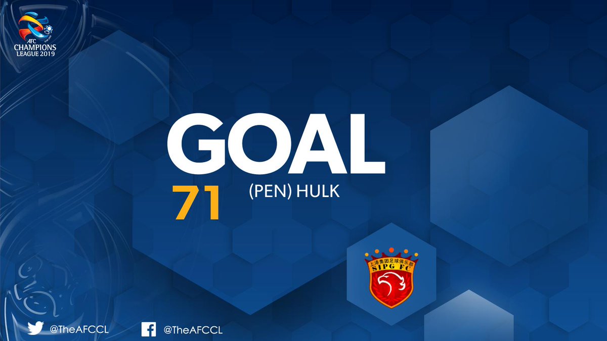 TheAFCCL's tweet photo. GOAL! | Shanghai SIPG 🇨🇳 2-2 @REDSOFFICIAL 🇯🇵
⚖️ It's all even now! Hulk thunders home his second penalty of the match after Mauricio Antonio's handball. #SHAvURA #ACL2019
Follow LIVE ➡ https://t.co/675TtDELBb https://t.co/x5dJe0AXaH