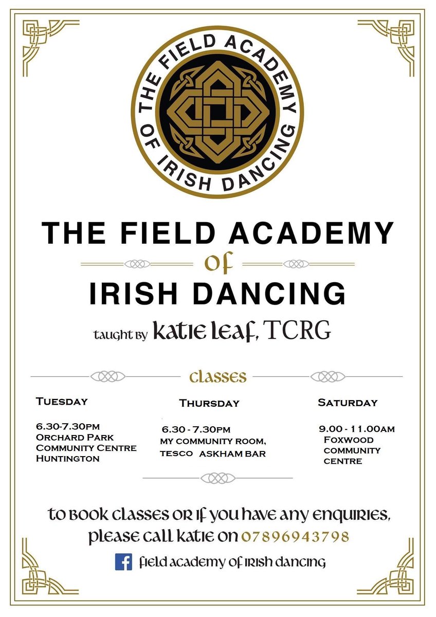 Now enrolling for September 2019! Taking boys and girls from ages 5+.  First class free <a href="/YorkIrish/">York Irish</a> @TescoTaddyRd <a href="/theyorkmix/">YorkMix</a> <a href="/WoodthorpeYCG/">Woodthorpe York Community Group</a> <a href="/York_wards/">York Neighbourhoods</a> <a href="/FOScarcroft/">Friends of Scarcroft</a> @Ousebank <a href="/AcombForum/">Greater Acomb Community Forum</a> <a href="/AcombAlive/">Acomb Alive</a> <a href="/DringhousesPS/">Dringhouses Primary School | York</a> <a href="/active_york/">Active York</a> <a href="/CityofYork/">City of York Council</a>