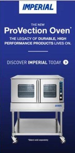 SwansonGirard's tweet photo. Check out the new ProVection Oven from Imperial These are built for high-demand kitchens with a width of 36" and the ability to be stacked up to 3 units high. Available in gas or electric. Looking for more information on these please contact us at 704-521-881. https://t.co/MevqcC3JRD