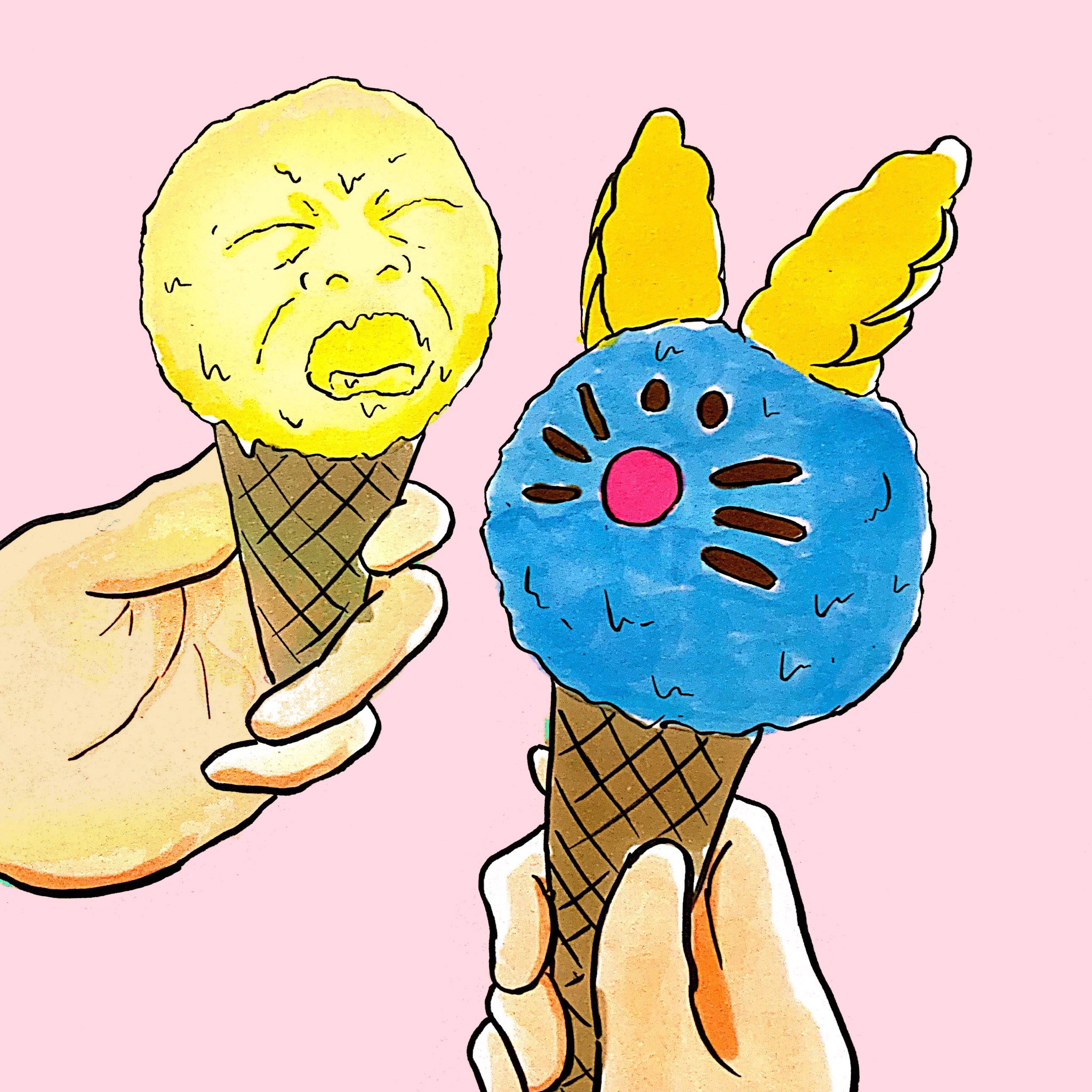森本大百科 8月27日は ジェラートの日 だそうです 左のヤツ可愛さ履き違えてない インスタ映えスイーツ 人面アイス 何の日イラスト 今日は何の日 絵 イラスト イラストレーター イラストレーション イラストグラム Illust Illustrator