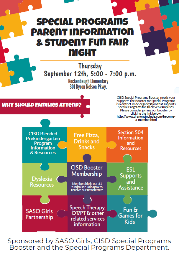 CISDSpProg's tweet photo. Please join us on Thursday, September 12th from 5:00-7:00 p.m.! https://t.co/3QVkNHFZbi