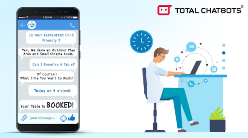 konversable's tweet image. Our chatbot is quick, easy, and most importantly convenient for your customers to book a table. Integrate our chatbot to your website today. Call Total Chatbots now. #Totalchatbots #chatbotintegration #aibusiness #bots #chatbots #websitechatbots