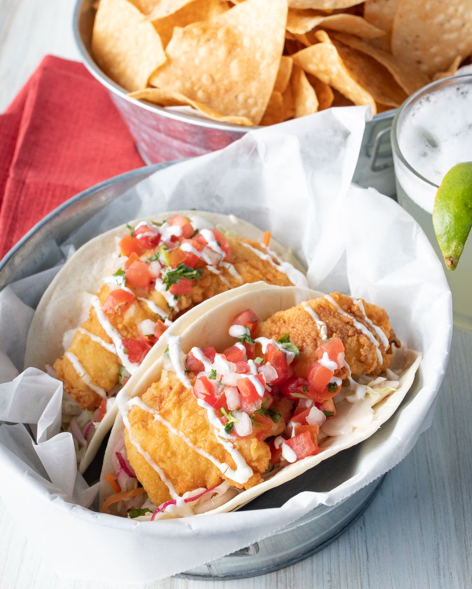 It's TACO TUESDAY! Every Tuesday join us at any TL location and enjoy select tacos for $2.22 after 2pm. Pictured here: Baja Fish Tacos with breaded Alaskan white fish, baja slaw, pico de gallo, and lime crema.