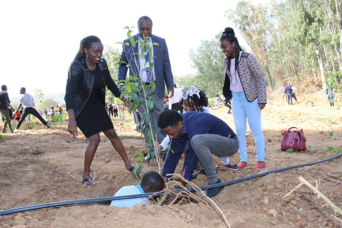 Involvement staff planting trees alongside <a href="/Daystaruni/">Daystar University</a>' s Vice Chancellor <a href="/labanayiro/">Laban P Ayiro</a>, after a special service at the Athi River Campus 
<a href="/DaystarAlumniDU/">Daystar University Alumni Association</a> 
<a href="/GreenDaystarKE/">Daystar Environmental Sustainability Club</a>