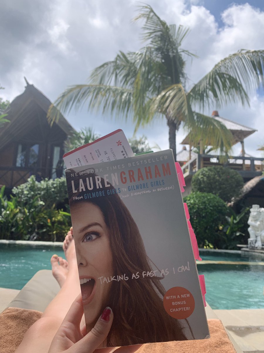 HeatherDFloyd's tweet photo. First-ever solo trip (all the way to Bali!), so I brought an extra book and I’m so glad I did! I’ve read this one before (see Post-Its) but I love it because the familiarity makes me feel like I’m traveling with a friend. 💕📚🌊🌴@thelaurengraham https://t.co/kzGn7m1vhA