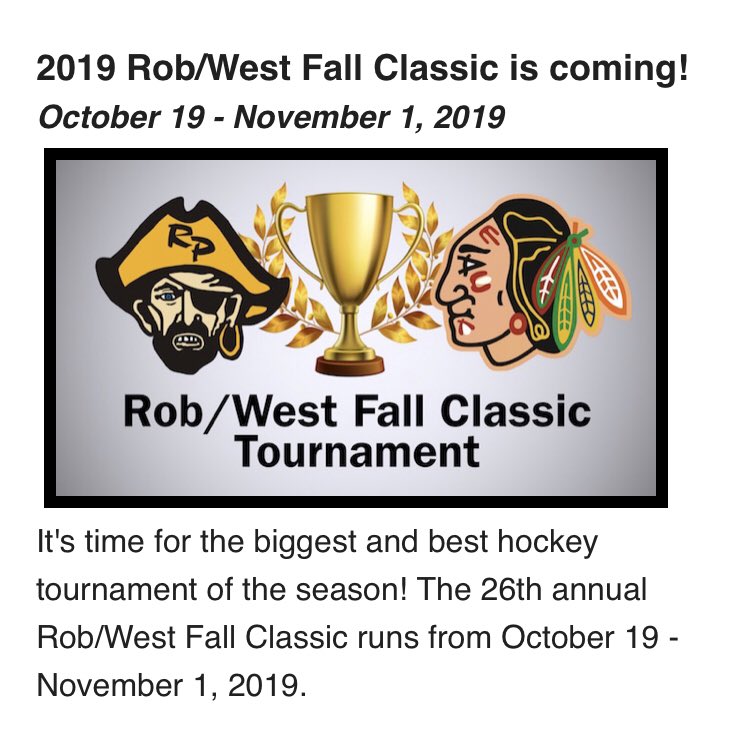 mmjhlhawks's tweet photo. Busy! Busy! Busy! Get involved with your #community at @RoblinParkCC We’re looking forward to the annual #RobWest Tournament starting #October 19th. #Charleswood #minor #hockey https://t.co/EBpA0F74bE