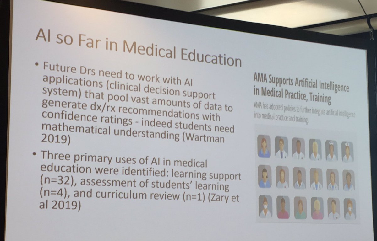 OpenLabyrin_UoN's tweet photo. Future of AI driven Teaching and Learning presentes by Smriti Pathak, take home message is down to people (again 🙄😬): communication, communication, #communication #AMEE2019 https://t.co/DsgpLJhWvj