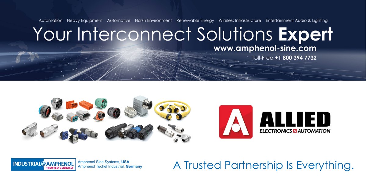 AmphenolSine's tweet photo. A Trusted Partnership Is Everything
Thank you @alliedelec for your support!
We Are #YourInterconnectSolutionsExpert #AmphenolSineSystems #AlliedElectronics
https://t.co/5SMtmR2Uid https://t.co/12P5VsR4wZ