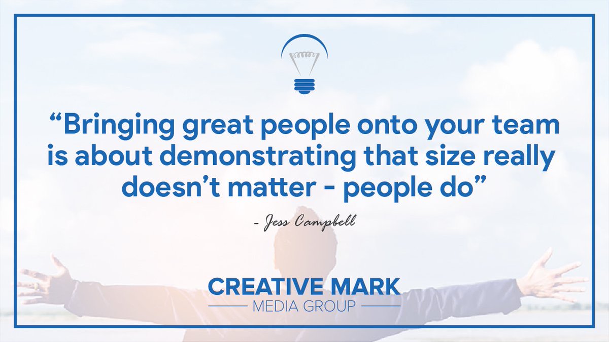 CreativeMarkmg's tweet photo. A great advice on team building by Jess Campbell. 
#TuesdayThoughts #Teambuilding
#creativemarkmg #designagency https://t.co/a0DQkT9whg