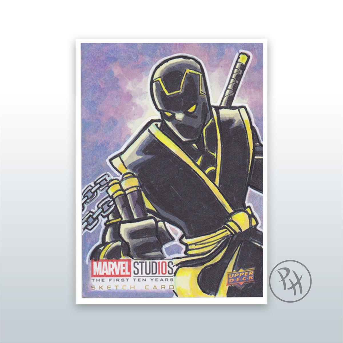 Pjhill81's tweet photo. Endgame was a rollercoaster of a film especially with Hawkeye (as Ronin) & Widow. Glad I took the chance to draw them for @UpperDeckEnt Marvel 10th Anniversary set 😊
.
#mcu10 #mcu10years #sketchcards #blackwidow #Hawkeye #tradingcards #marvel #upperdeck https://t.co/OzquSjcpSp