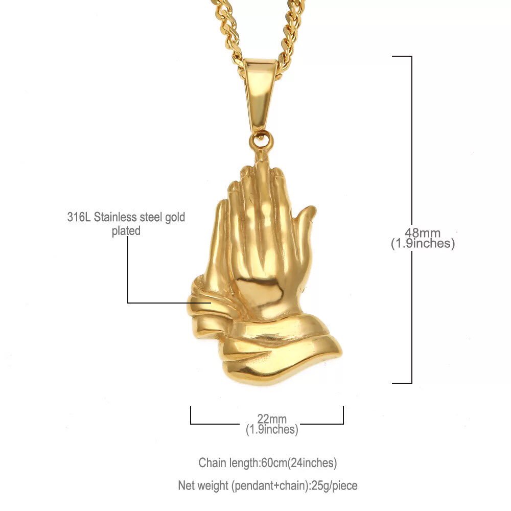 Praying hand pendant with matching chain.Available in gold and silver Price : 3000Pls kindly send a dm to order  #Burnaboy  #TuesdayThoughts  #VMAs2019