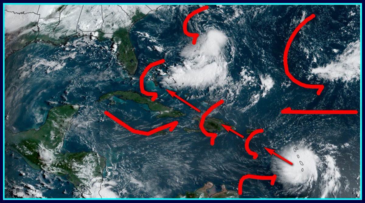 DaDaBuh's tweet photo. BACK OUT IN FRONT AT DABUH CENTRAL  FOR A FEW.....
#DORIAN SNIFFING FOR #ERINS TAIL.....HEADING FOR THE BAHAMAS ......
FORECASTER NOTE: #TD6 HAS YET TO BE UPGRADED TO #ERIN BUT IS POSSIBLE NHC MAY UPGRADE BY 11AM OR LATER TODAY https://t.co/tWYhQsnH3i