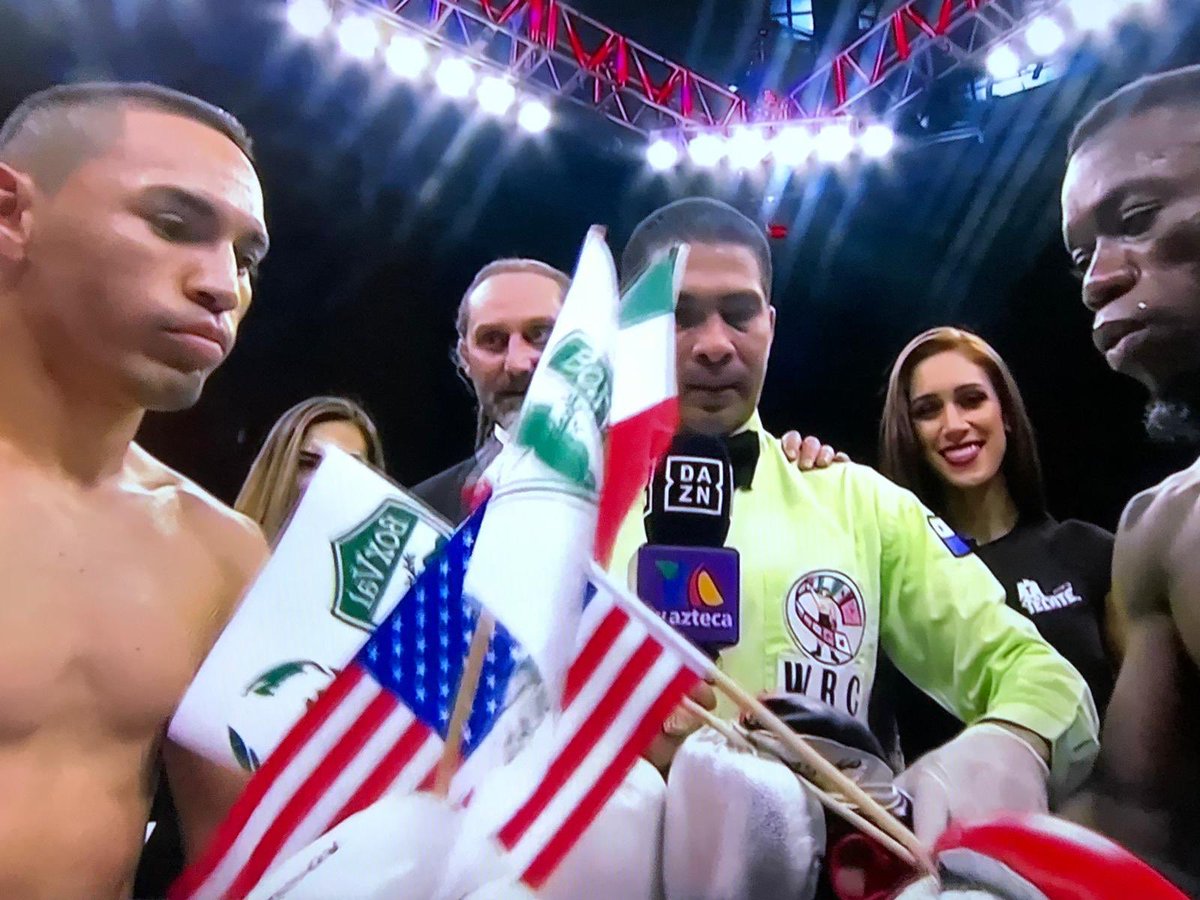 wbcmoro's tweet photo. .@InfoScholas The WBC instituted the exchange of flags prior to the ring of the bell. A message of peace, brotherhood and FairPlay under Pope Francis’s foundation Scholas Ocurrentes and #BoxVal - boxing with Values program @GalloEstradaOfi @WBCBoxing @Pontifex https://t.co/VMBAx5ODWW