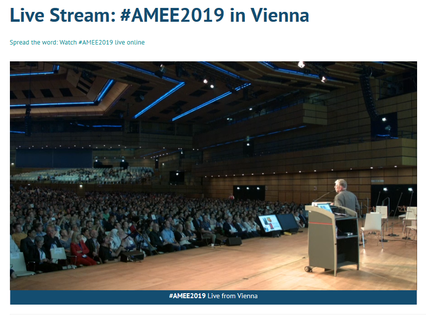 AMEE_LIVE's tweet photo. Ronald Harden greets a packed house at #AMEE2019
>4000+ Delegates here in Vienna
+Viewers watching LIVE online
https://t.co/3UZPwnmrDd
#Teachers , #trainers
#Researchers
#Curriculumdevelopers
#Assessment #specialists
#Deans #Courseleads
#Faculty #developers
#Administrators https://t.co/jv58YQytcq