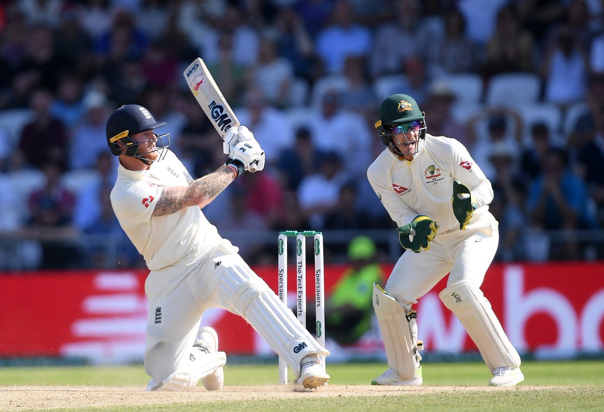 PeshawarZalmi's tweet photo. Test Cricket at its best. 🌟
 @benstokes38 innings in one word? 🤔

#BenStokes #ENGAUS https://t.co/EufsOYjzd3